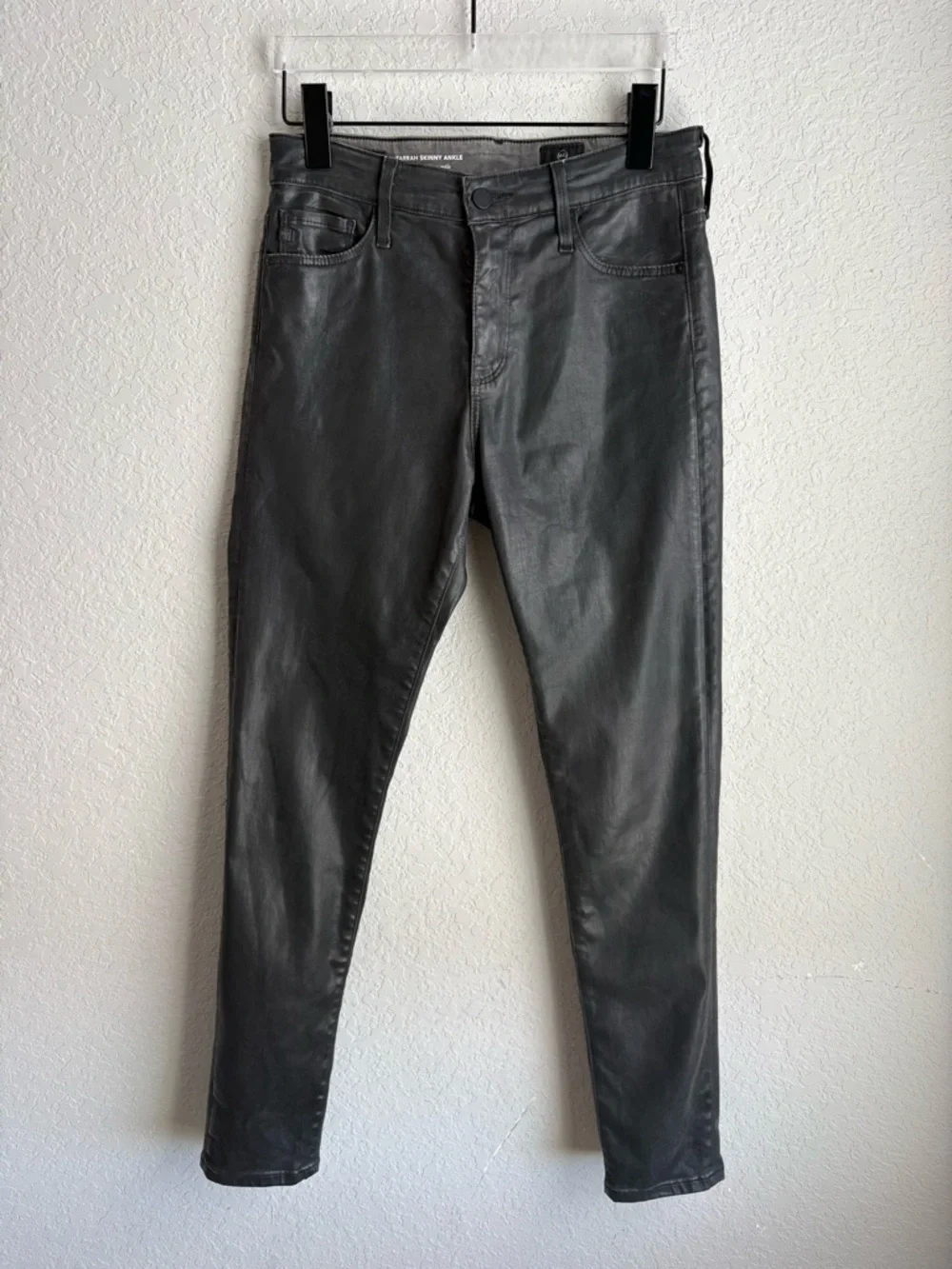 AG Jeans Farrah Skinny Leatherette Ankle Jean 27 waxed - Picture 6 of 11